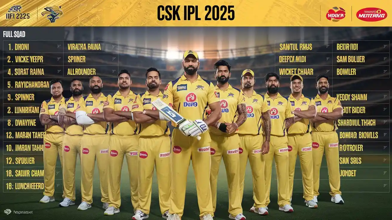 CSK IPL 2025 Players List